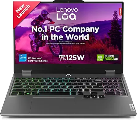 Lenovo LOQ 2024, Intel Core i5-13450HX, 13th Gen, NVIDIA RTX 4050-6GB, 16GB RAM, 512GB SSD, FHD 144Hz, 15.6"/39.6cm, Windows 11, Office Home 2024, Grey, 2.4Kg, 83DV018JIN, 1Yr ADP Free Gaming Laptop