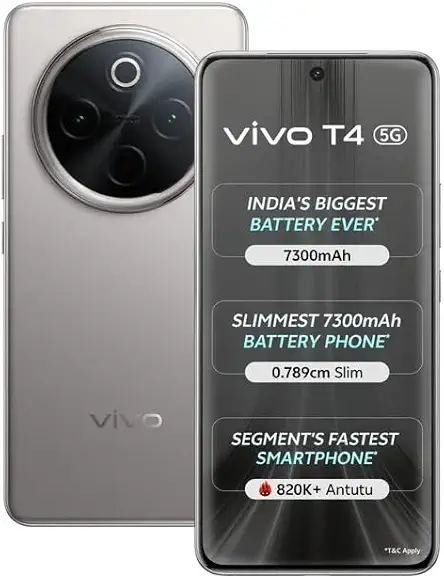 vivo T4 5G (Phantom Grey, 8GB RAM+128GB Storage)