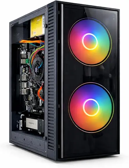TECNICO AI Desktop PC | Core i7-4770TE 2.3GHz | 8GB DDR3 RAM | 256GB SSD | 5G WiFi + Bluetooth | Windows 11 Pro | High Cooling Dual RGB Fan Cabinet(No Monitor, Keyboard, Mouse & Speaker)