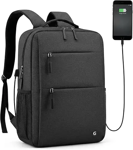 GadgetBite Graphite 20L Laptop Backpack with 15.6" Laptop Compartment, USB Charging Port, Organiser Pockets and Bottle Holder. Ideal for Office, College and Travel