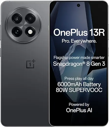 OnePlus 13R| Smarter with OnePlus AI (12GB RAM, 256GB Storage Nebula Noir)