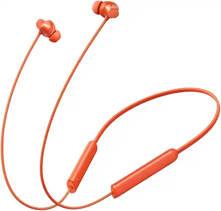 Compatible with Realme 5 Lite Wireless Neckband Earphones with Deep Bass Driver, Long Battery Backup, Lightweight Design, HD Calling Feature(Orange) (AS-R167)