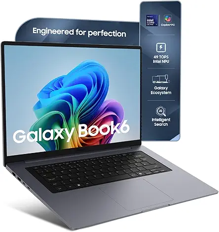 Samsung Galaxy Book6 (Gray, 16GB RAM, 512GB SSD) | Intel Core Ultra 7 (Series 3) | 16" WUXGA Display | 24Hrs Big Battery Life | Dolby Atmos Stereo Speakers | AI PC