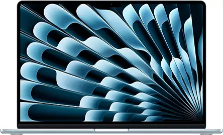 Apple 2026 MacBook Air 15″ Laptop with M5 chip: AI and Apple Intelligence, 38.91 cm (15.3″) Liquid Retina Display, 16GB Unified Memory, 1TB SSD Storage, 12MP Center Stage Camera, Touch ID; Sky Blue