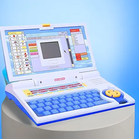 MiniExplorer Educational Computer Laptop Toy for Kids with Mouse |Toys for 2 - 5 Years Old Boys Girls| Learning Activity Alphabet, Letter, Words, Games & Music, Mathematics Logical Memory Tool - Blue