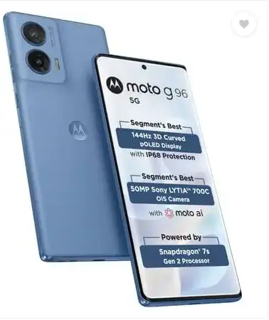 Motorola G96 144Hz 3D Curved pOLED (ASHLEIGHBLUE, 8GB RAM, 128GB Storage)