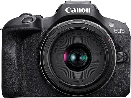 Canon EOS R100 24.1 MP Mirrorless Camera (Black) with RF-S18-45mm f/4.5-6.3 is STM Optical Zoom Lens | 4k Video