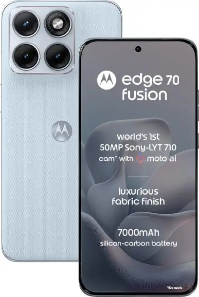 Motorola Edge 70 Fusion (Pantone Country Air, 8GB RAM, 256GB Storage) | 50MP Camera | 6.8" Super HD Display | Snapdragon 7s Gen 4 | 7000mAh Battery | 5G Smartphone