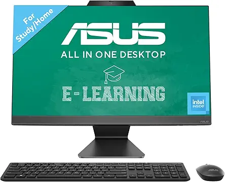 ASUS AIO A3202,21.45" FHD,Intel Celeron 7305, All-in-One PC (8GB/256GB/Windows 11/MS Office 365 Basic (1Year)*/Office 2024/Black/4.84 Kg), with Wireless Keyboard & Wireless Mouse, A3202WBA-BPB009WS
