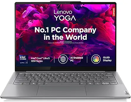 Lenovo Yoga Slim 7, Intel Core Ultra 5 125H, 16GB RAM, 512GB SSD, AI PC, WUXGA-OLED, 14"/35.5cm, Windows 11, Microsoft 365 Basic + Office 2024, Grey, 1.39Kg, 83CV00DFIN, AI Powered Laptop
