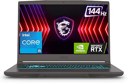MSI Thin 15, Intel 13th Gen. Core i5-13420H, 40CM FHD 144Hz Gaming Laptop(16GB/512GB NVMe SSD/Windows 11 Home/NVIDIA GeForce RTX 3050,GDDR6 4GB/Cosmos Gray/1.86Kg), B13UC-1805IN