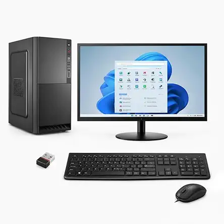 Core i5 Desktop Computer Set | i5-650 | 8GB DDR3 RAM | 128GB SSD + 500GB HDD | Windows 11 Home (Trial) | 19-Inch LED Monitor | 1GB Graphics | Keyboard & Mouse (Black)