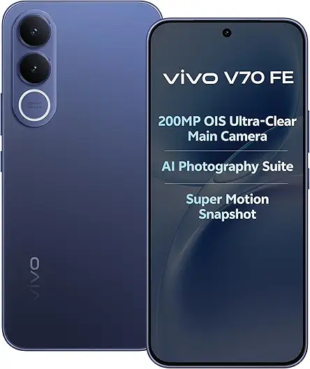 vivo V70 FE 5G (Monsoon Blue, 12GB RAM, 256GB Storage) with No Cost EMI/Additional Exchange Offers