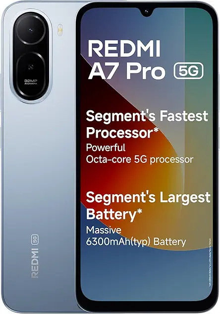 REDMI A7 Pro 5G (Mist Blue, 4GB RAM,128GB Storage) | Segment's Fastest Processor | Segment's Largest Battery | Segment's Largest & Smoothest 6.9in 120Hz Display