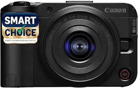 Canon EOS R50 V Smartchoice Mirrorless Camera Kit with RF-S14-30mm F4-6.3 is STM PZ Lens – Black | 24.2 MP APS-C Sensor, 4K Video, Compact Design