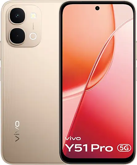 vivo Y51 Pro 5G (Noble Gold, 8GB RAM, 128GB Storage) with No Cost EMI/Additional Exchange Offers