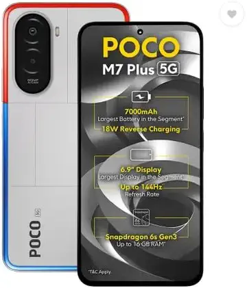 POCO M7 Plus 5G, Chrome Silver (6GB, 128GB)