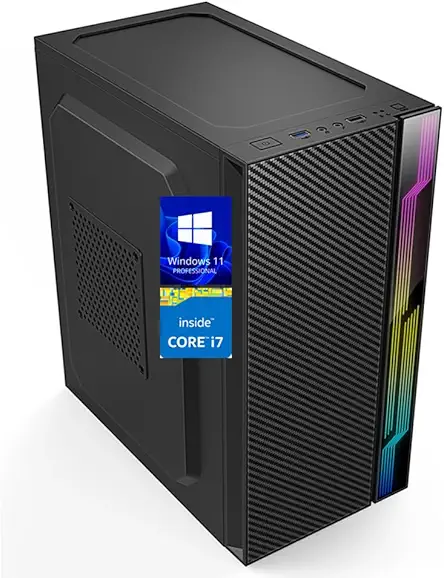 Desktop PC,Core i7-4770/90 Turbo | 16GB RAM | 256 GB M.2 NVMe SSD | HDMI, VGA, Gigabit LAN,USB 3.0,HD Graphics (Clocite CPU Fan,Windows 11 Pro+MS Office/i7,16GB,256GB,Desktop-Cosmic)