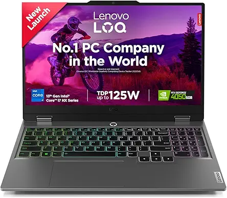 Lenovo LOQ 13th Gen Intel Core i7-13650HX 15.6" (39.6cm) 144Hz 300Nits FHD Gaming Laptop (16GB/512GB SSD/Win 11/NVIDIA RTX 4050 6GB/1Yr ADP Free/MSO 24/Grey/2.3Kg), 83DV01A5IN