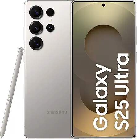 Samsung Galaxy S25 Ultra 5G AI Smartphone (Titanium Gray, 12GB RAM, 256GB Storage), 200MP Camera, S Pen Included, Long Battery Life