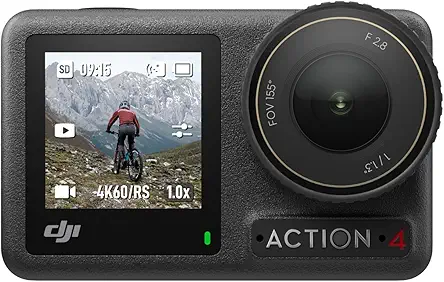DJI Osmo Action 4 Standard Combo - 4K/120Fps Waterproof Action Digital Camera with A 1/1.3-Inch Sensor, 10-Bit & D-Log M Color Performance, Outdoor Digital Camera for Travel, Biking