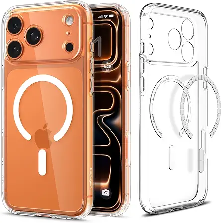 Spigen Ultra Hybrid MagFit Back Cover Case Compatible with iPhone 17 Pro (TPU + Poly Carbonate | Clear White)