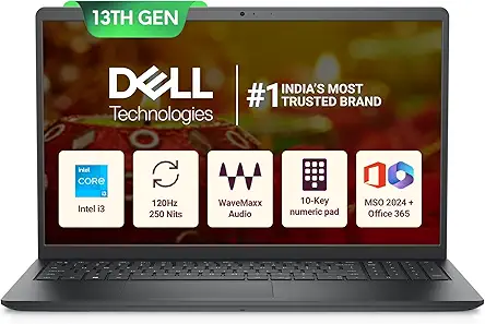 Dell 15, Intel Core i3 13th Gen -1305U, 16GB DDR4, 512GB SSD, FHD, 15.6"/39.6cm, Windows 11, Microsoft Office Home 2024, Carbon Grey, 1.66Kg, [Vostro 3530], Intel UHD Graphics, Thin & Light Laptop
