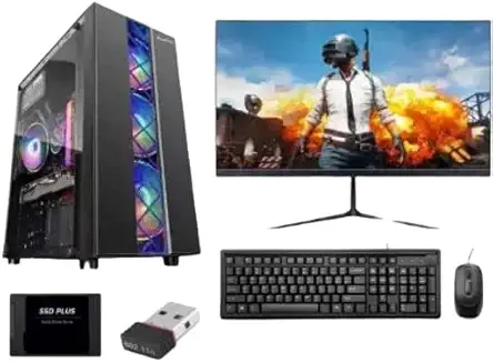 All-in-One Desktop Computer Bundle with Monitor, Keyboard & Mouse | SSD Ready System | Complete Home & Office PC Accessories Set | Plug & Work Setup