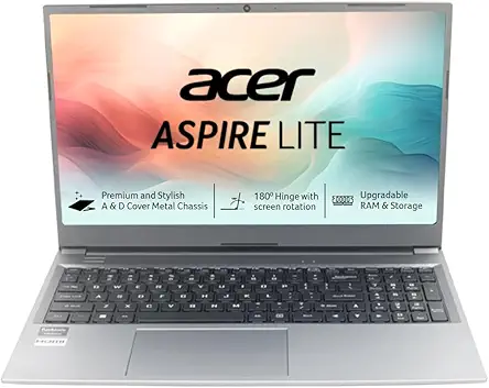 acer Aspire Lite, AMD Ryzen 3 5300U Processor, 16 GB RAM, 512GB SSD, Full HD, 15.6"/39.62cm, Windows 11 Home, Steel Gray, 1.59KG, AL15-41, Metal Body, Premium Thin and Light Laptop