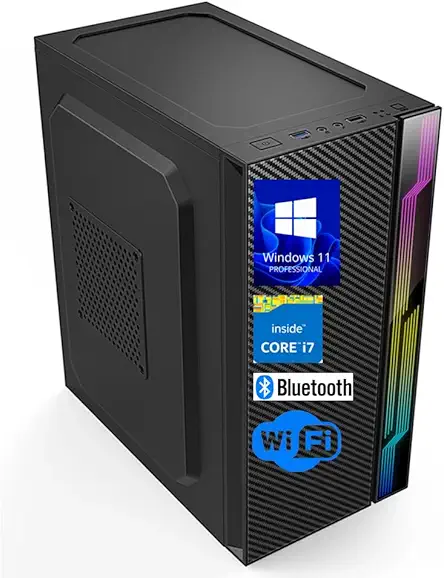 Core i7 Desktop PC | Core i7-4770 | 16GB RAM | 256GB SSD | 5G WiFi & Bluetooth | HDMI, VGA, Ethernet | USB 3.0 | Windows 11 Pro & Office 21 | 2 Year Warranty (ClociteFAN Copper,i7GEN4,256GB)