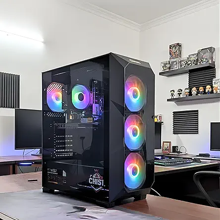 CHIST Gaming Tower PC AMD Radeon Graphics Windows AMD Ryzen 5 5600GT/ 16GB DDR4 Ram, 512GB NVMe SSD/ 650 PSU (Black)