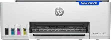 HP Smart Tank 580 All-in-One WiFi Colour Printer | 1 Extra Black Ink Bottle | 1+1 Year Extended Warranty on Registration| Up to 8000 Black & 6000 Colour Prints I Print,Scan & Copy for Office/Home