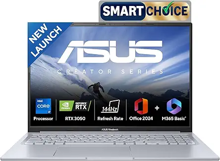 ASUS Vivobook 16X,Smartchoice,Intel Core i7-13620H,RTX 3050-4GB,16GB RAM,512GB SSD,FHD+,16",144Hz,M365 Basic (1Year)*,Office Home 2024,Cool Silver,1.8 Kg, K3605VC-RP492WS,Creator/Gaming Laptop
