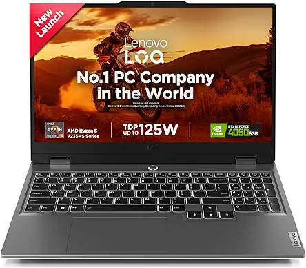 Lenovo LOQ AMD Ryzen 5 7235HS | NVIDIA RTX 4050 6GB (16GB RAM/512GB SSD/144Hz Refresh Rate/15.6" (39.6cm)/Windows 11/Office Home 2024/3 Mon. Game Pass/Grey/2.4Kg), 83JC00NYIN AI Gaming Laptop