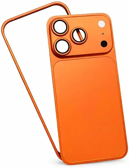 Buy 1 Free get 2 for iPhone 13 |Convert to 17 pro /17 Pro Max Style Premium Back Glass Converter Cover Magnetic Case for iPhone 13 |Convert to 17 pro /17 Pro Max (Orange) Buy 1 Free get 2