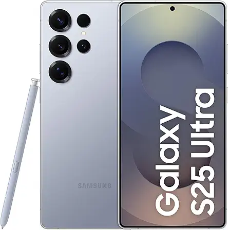 Samsung Galaxy S25 Ultra 5G AI Smartphone (Titanium Silverblue, 12GB RAM, 512GB Storage), 200MP Camera, S Pen Included, Long Battery Life